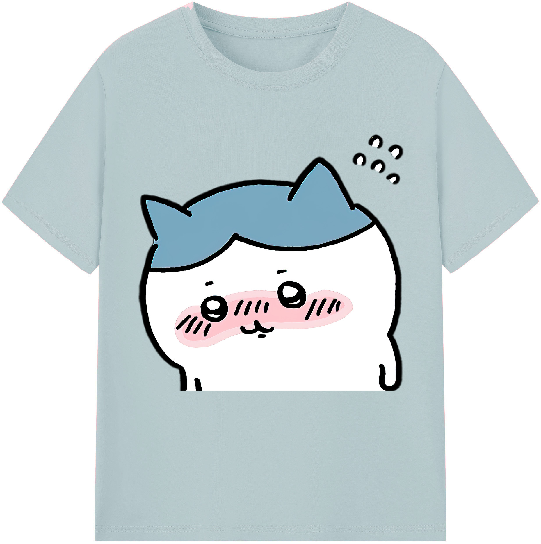 （画像用） ちいかわ ハチワレ Chii-kawa hachiware 綿100％半袖Tシャツ（フロントプリント）